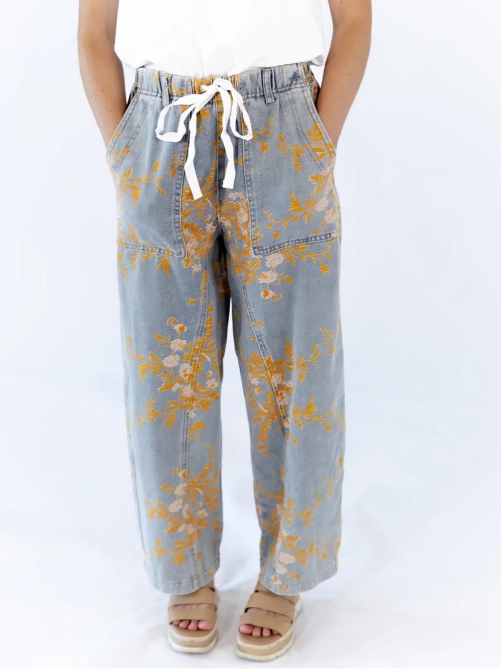 Floral denim relaxed fit